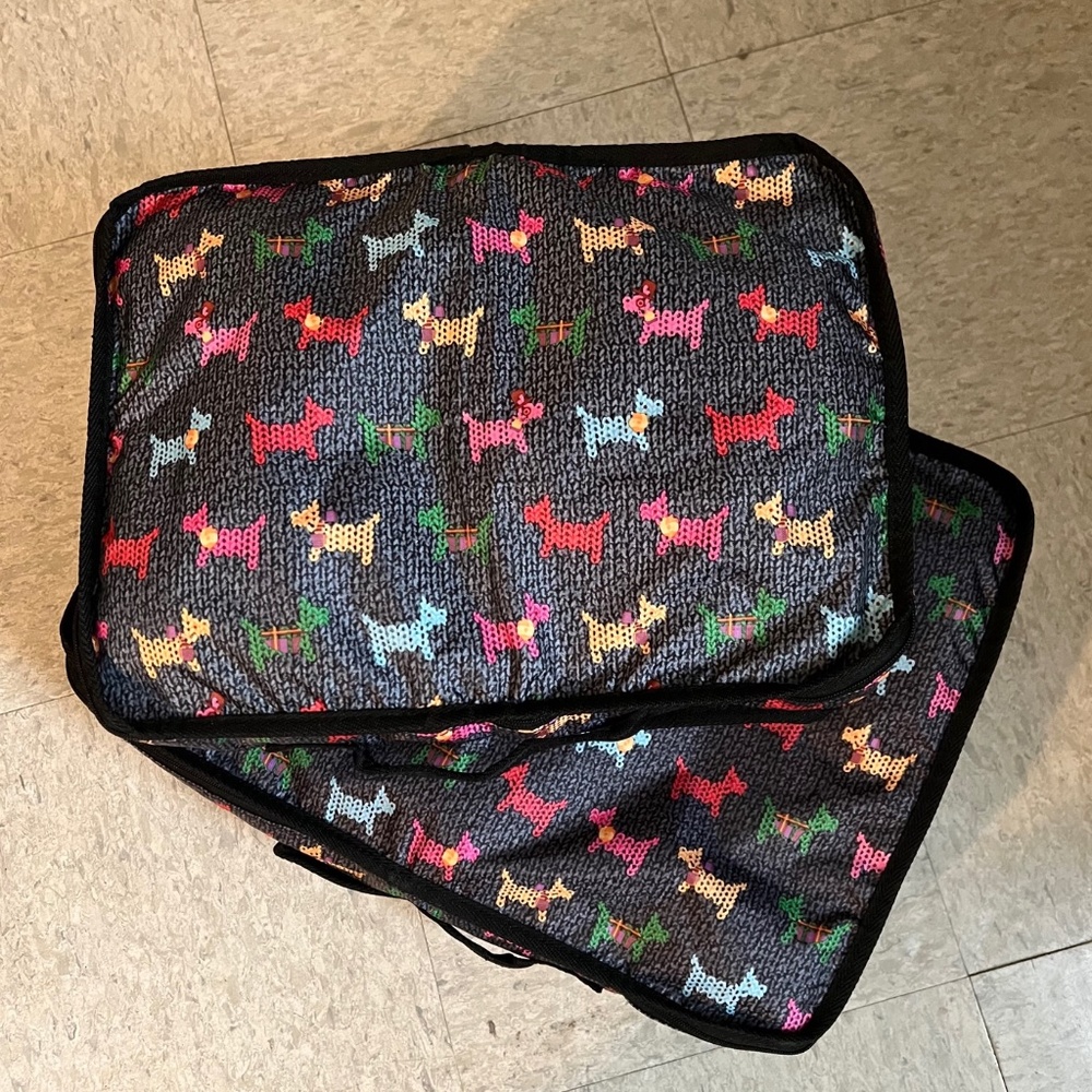 Colorful Terrier Dog Pattern Nylon Zipper Travel Packing Cubes 2 Piece Set - Picture 2 of 16